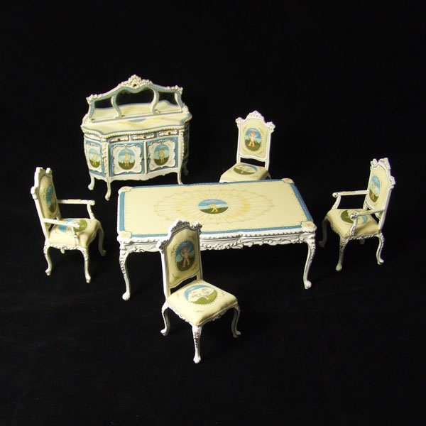 D005 White Franch Dining Room set for 1" scale